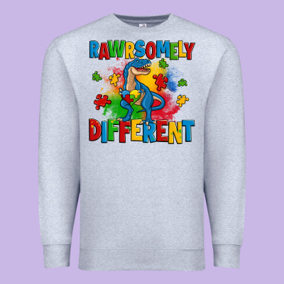 Rawrsomely Different Autism Trex Premium Sweatshirt Designed By Zillion Design Studio