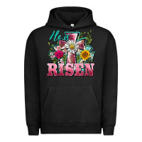 Pigment Black he is risen cross easter Urban Hoodie - BarkalooDesign