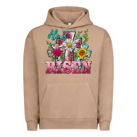 Pigment Burro he is risen cross easter Urban Hoodie - BarkalooDesign