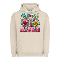 Pigment French Oak he is risen cross easter Urban Hoodie - BarkalooDesign