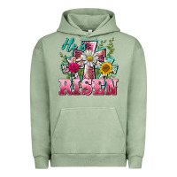 Pigment Oil Green he is risen cross easter Urban Hoodie - BarkalooDesign