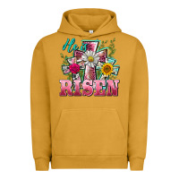 Pigment Peanut Butter he is risen cross easter Urban Hoodie - BarkalooDesign