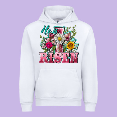 He Is Risen Cross Easter Urban Hoodie Designed By Barkaloodesign