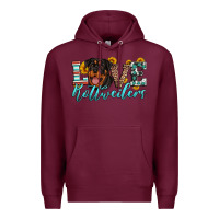 Burgundy love rottweilers Premium Hoodie - Artiststas