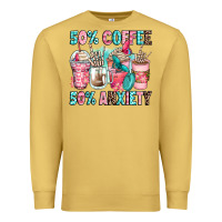 Antique Gold 50 coffee 50 anxiety coffee cups Premium Sweatshirt - Zillion Design Studio