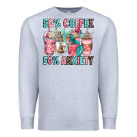 Heather Grey 50 coffee 50 anxiety coffee cups Premium Sweatshirt - Zillion Design Studio