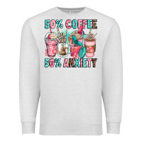 Oatmeal Heather 50 coffee 50 anxiety coffee cups Premium Sweatshirt - Zillion Design Studio