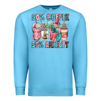 Ocean Blue 50 coffee 50 anxiety coffee cups Premium Sweatshirt - Zillion Design Studio