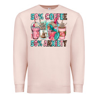 Pale Pink 50 coffee 50 anxiety coffee cups Premium Sweatshirt - Zillion Design Studio