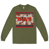 Army Green love ladybug Long Sleeve Tee - BarkalooDesign