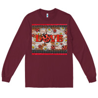 Burgundy love ladybug Long Sleeve Tee - BarkalooDesign