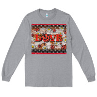 Heather Grey love ladybug Long Sleeve Tee - BarkalooDesign