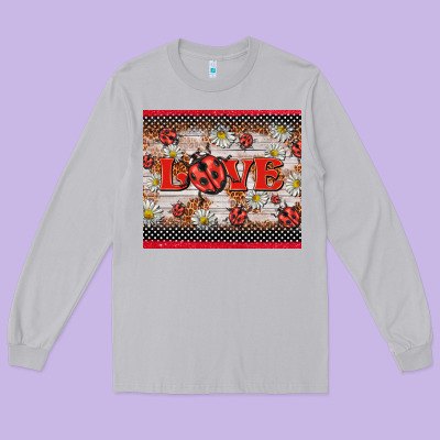 Love Ladybug Long Sleeve Tee Designed By Barkaloodesign