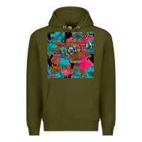 Army Green western rodeo seamless Premium Hoodie - Artiststas