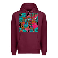 Burgundy western rodeo seamless Premium Hoodie - Artiststas