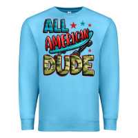 Ocean Blue all american dude Premium Sweatshirt - Zillion Design Studio