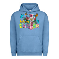 Pigment Pebble Blue happy easter cross Urban Hoodie - BarkalooDesign