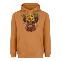Meerkat highland cow with sunflowers Heavyweight Hoodie - RanaPortraitStore