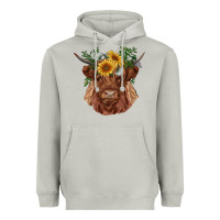 Moon Dust highland cow with sunflowers Heavyweight Hoodie - RanaPortraitStore