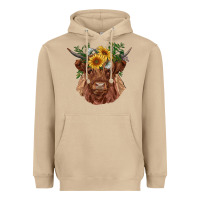 Mushroom highland cow with sunflowers Heavyweight Hoodie - RanaPortraitStore