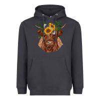Smoke highland cow with sunflowers Heavyweight Hoodie - RanaPortraitStore