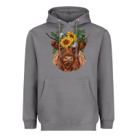 Storm highland cow with sunflowers Heavyweight Hoodie - RanaPortraitStore