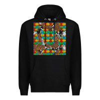 Black western autism seamless pattern Premium Hoodie - Artiststas
