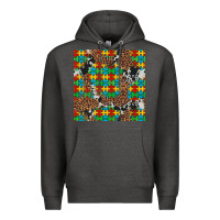 Charcoal Heather western autism seamless pattern Premium Hoodie - Artiststas