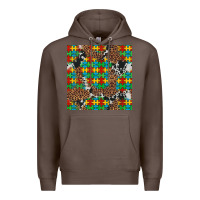 Coffee western autism seamless pattern Premium Hoodie - Artiststas