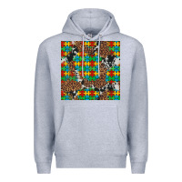 Heather Grey western autism seamless pattern Premium Hoodie - Artiststas