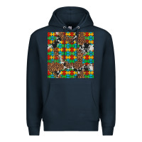 Navy western autism seamless pattern Premium Hoodie - Artiststas