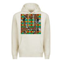 Oatmeal Heather western autism seamless pattern Premium Hoodie - Artiststas