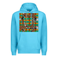Ocean Blue western autism seamless pattern Premium Hoodie - Artiststas