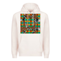 Pale Pink western autism seamless pattern Premium Hoodie - Artiststas