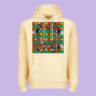 Western Autism Seamless Pattern Premium Hoodie Designed By Artiststas