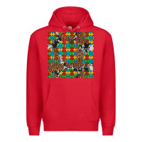 Red western autism seamless pattern Premium Hoodie - Artiststas