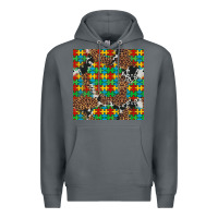 Rock western autism seamless pattern Premium Hoodie - Artiststas