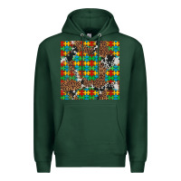 Sports Green western autism seamless pattern Premium Hoodie - Artiststas