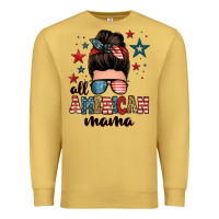 Antique Gold all american mama messy bun Premium Sweatshirt - Zillion Design Studio