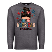 Charcoal Heather all american mama messy bun Premium Sweatshirt - Zillion Design Studio