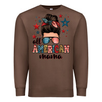 Chestnut all american mama messy bun Premium Sweatshirt - Zillion Design Studio