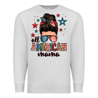 Dove Grey all american mama messy bun Premium Sweatshirt - Zillion Design Studio