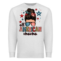 Oatmeal Heather all american mama messy bun Premium Sweatshirt - Zillion Design Studio