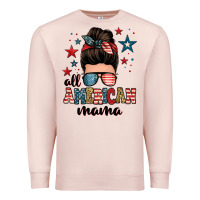 Pale Pink all american mama messy bun Premium Sweatshirt - Zillion Design Studio