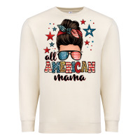 Sandshell all american mama messy bun Premium Sweatshirt - Zillion Design Studio