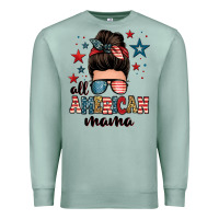 Seafoam all american mama messy bun Premium Sweatshirt - Zillion Design Studio