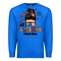 True Royal all american mama messy bun Premium Sweatshirt - Zillion Design Studio