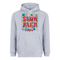 Heather Grey summer  vibes Heavyweight Hoodie - texasbilliewilder