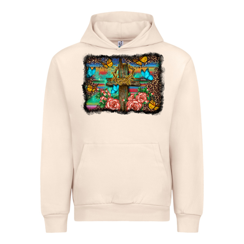 Wooden Cross Background Urban Hoodie by BarkalooDesign | Teevron