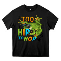 Black too hip to hop frog Heavy Core Tee - LillyAllenDesigns